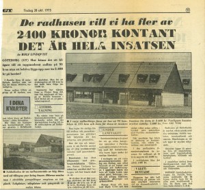 Artikel i GT om Sörlyckan från 1975